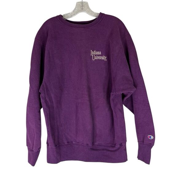 Champion Vintage Sweatshirt Women’s Purple Reverse Weave 90s Indiana University - Picture 1 of 12